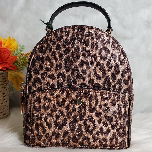 kate spade Handbags - kate spade amelia metallic leopard mini backpack